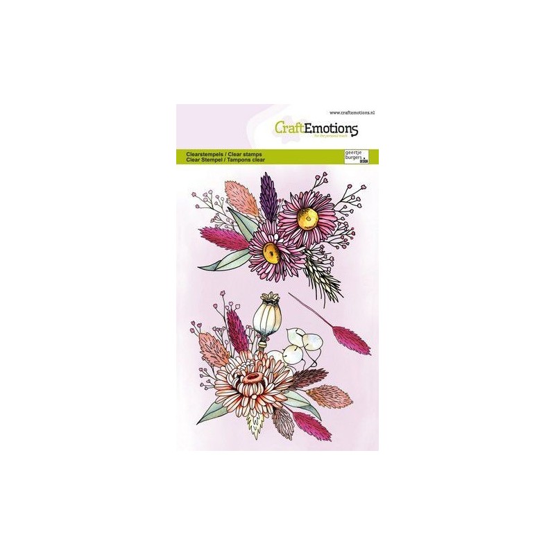 (1336)CraftEmotions clearstamps A6 - Dried flowers arrangement GB