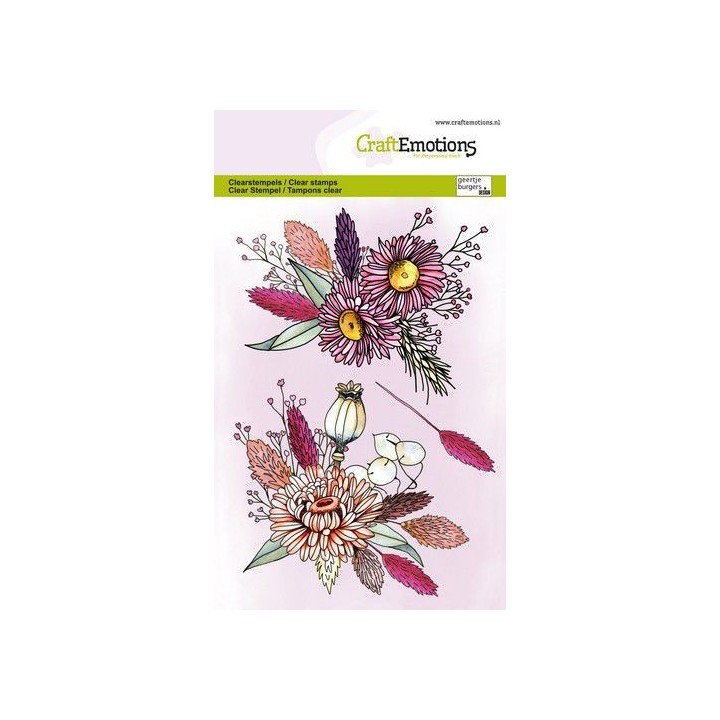 (1336)CraftEmotions clearstamps A6 - Dried flowers arrangement GB