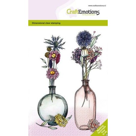 (1338)CraftEmotions clearstamps A6 - Dried flowers vase 1 GB Dimensional