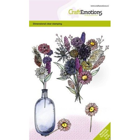 (1339)CraftEmotions clearstamps A6 - Dried flowers vase 2 GB Dimensional stamp