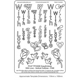 (TP3300E)EMBOSSING Easy Emboss "With Love" Vertical Outlines - F