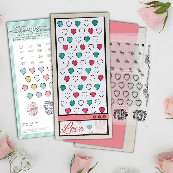 (PD8118)Polkadoodles Love Hearts Clear Stamps