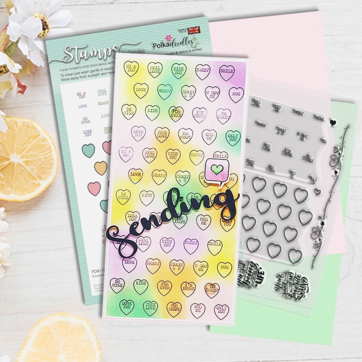 (PD8118)Polkadoodles Love Hearts Clear Stamps