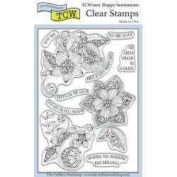 (TCW2207)The Crafter's Workshop Happy Sentiments 4x6 Inch Clear Stamp