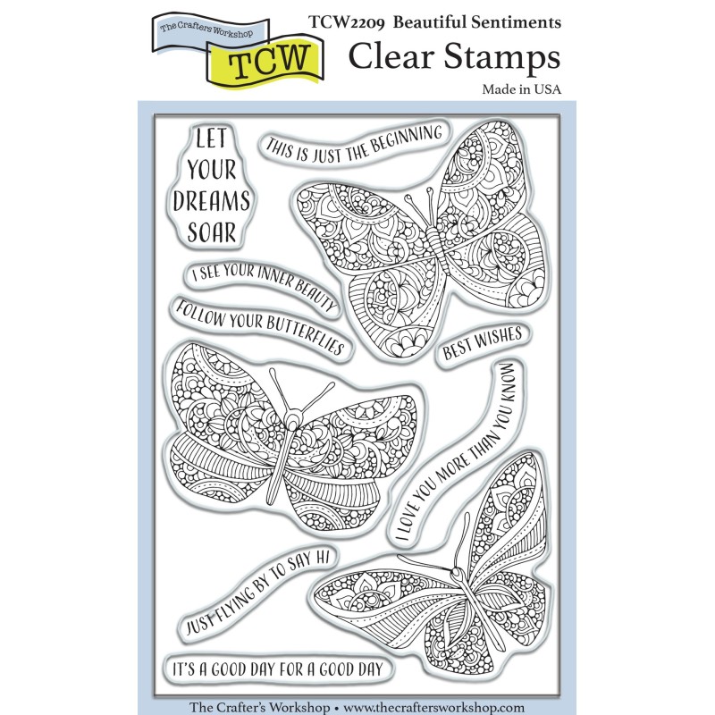 (TCW2209)The Crafter's Workshop Beautiful Sentiments 4x6 Inch Clear Stamp