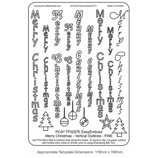 (TP3297E)EMBOSSING Easy Emboss "Merry Christmas"Vertical Outline