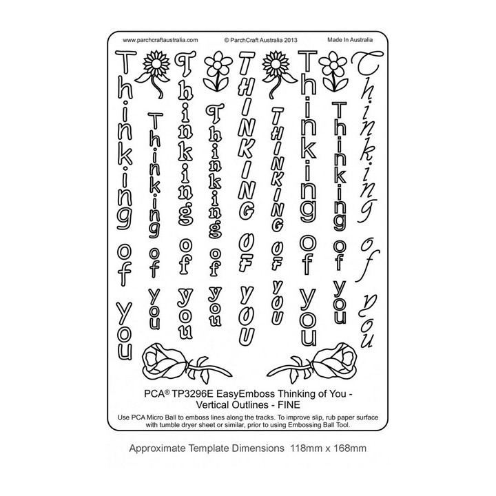 (TP3296E)EMBOSSING Easy Emboss "Thinking of You" Vertical Outlin