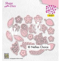 (SD191)Nellie's Shape Dies Set of flowers and leaves
