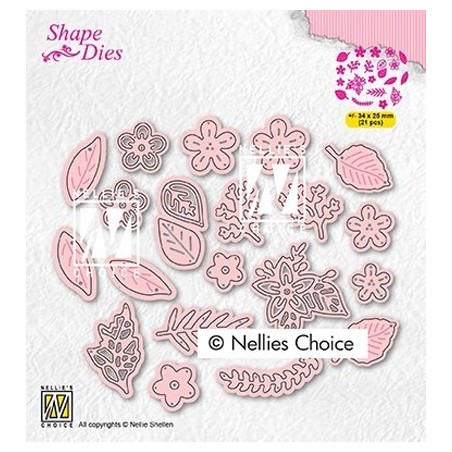 (SD191)Nellie's Shape Dies Set of flowers and leaves