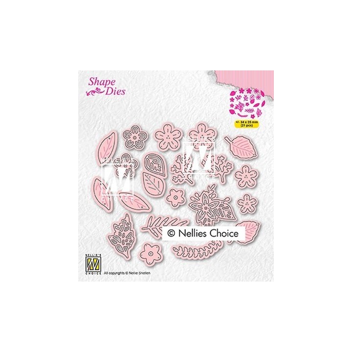 (SD191)Nellie's Shape Dies Set of flowers and leaves