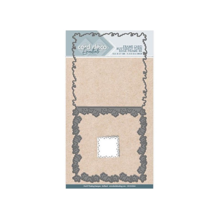 (CDCD10024)Card Deco Essentials - Cutting Dies - Butterfly Torn Edge Frame 4K