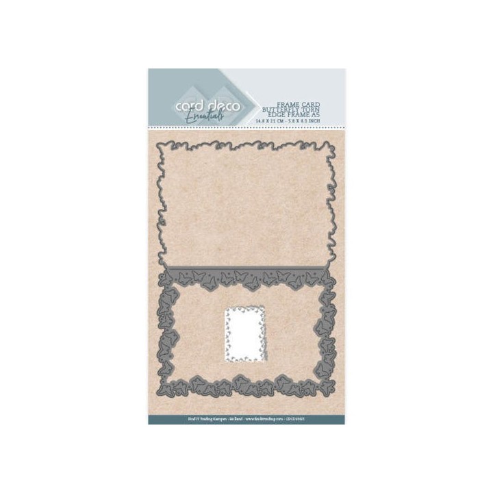 (CDCD10025)Card Deco Essentials - Cutting Dies - Butterfly Torn Edge Frame A5
