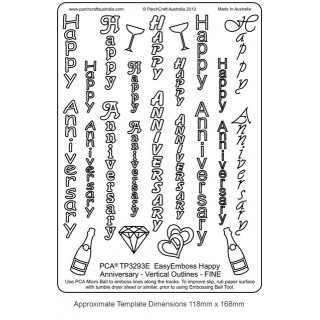 (TP3293E)EMBOSSING Easy Emboss "Happy Anniversary" Vertical Outl