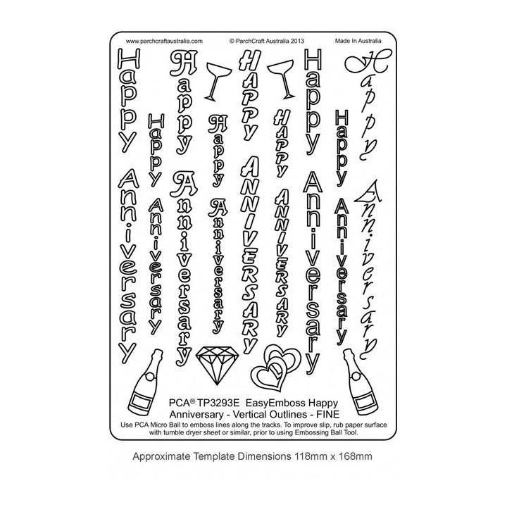 (TP3293E)EMBOSSING Easy Emboss "Happy Anniversary" Vertical Outl
