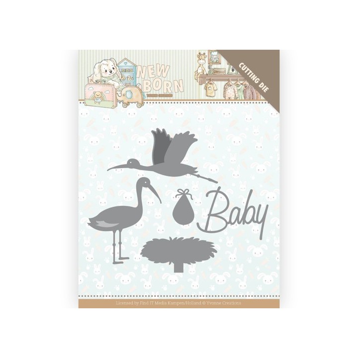 (YCD10234)Dies - Yvonne Creations - Newborn - Stork