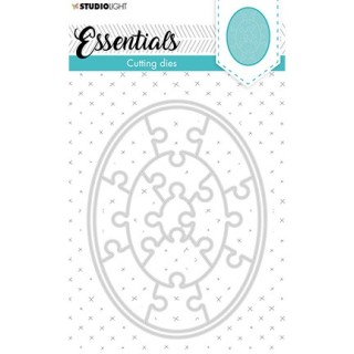 (STENCILSL386)Studio Light Cutting and Embossing Die Small shape oval puzzle Essentials nr.386