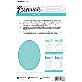 (STENCILSL386)Studio Light Cutting and Embossing Die Small shape oval puzzle Essentials nr.386