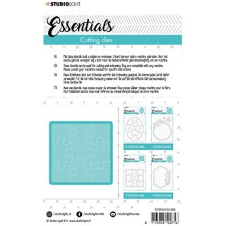 (STENCILSL388)Studio Light Cutting and Embossing Die Small shape square puzzle Essentials nr.388