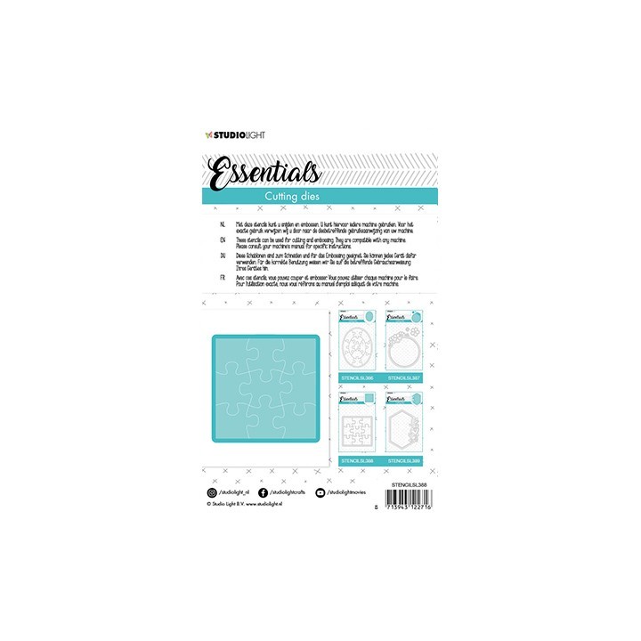 (STENCILSL388)Studio Light Cutting and Embossing Die Small shape square puzzle Essentials nr.388