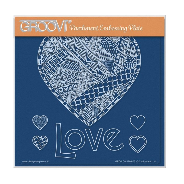 (GRO-LO-41704-03)Groovi Plate A5 BARBARA'S SHAC LOVE HEART DOODLE