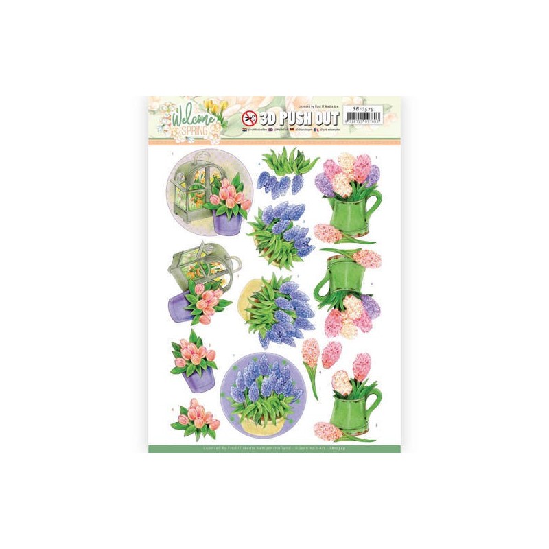 (SB10529)3D Push Out - Jeanine's Art - Welcome Spring - Hyacinth