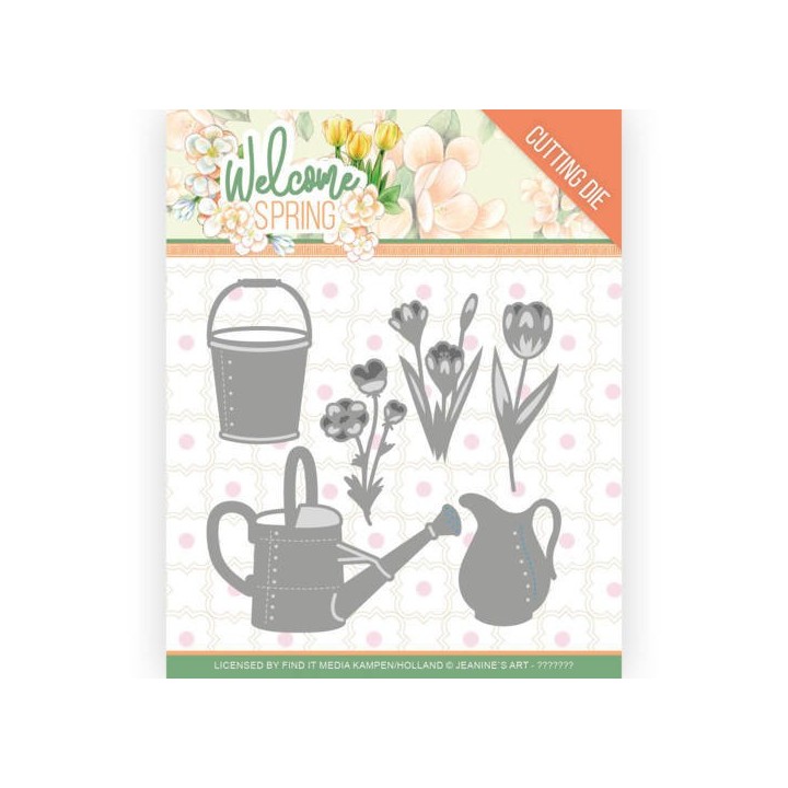 (JAD10117)Dies - Jeanine's Art - Welcome Spring - Watering Can and Bucket