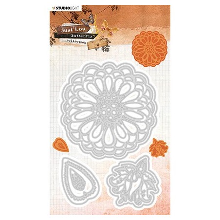 (STENCILJL19)Studio Light Cutting and Embossing Die Just Lou Butterfly Collection nr.19
