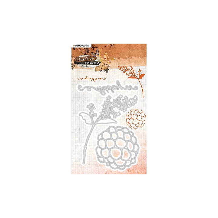 (STENCILJL21)Studio Light Cutting and Embossing Die Just Lou Butterfly Collection nr.21