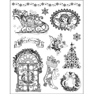 (4003 021 00)Clear stamps set Christmas sledge