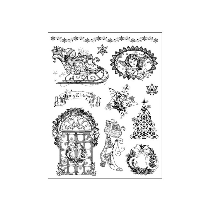 (4003 021 00)Clear stamps set Christmas sledge
