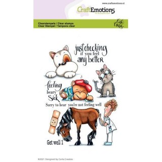 (1507)CraftEmotions clearstamps A6 - Get well 1 Carla Creaties