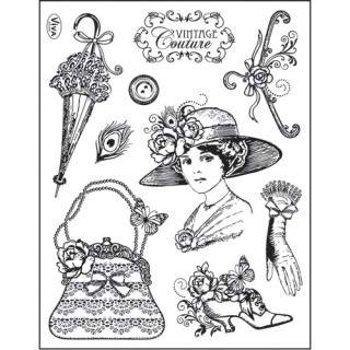 (4003 081 00)Clear stamps set vintage hat