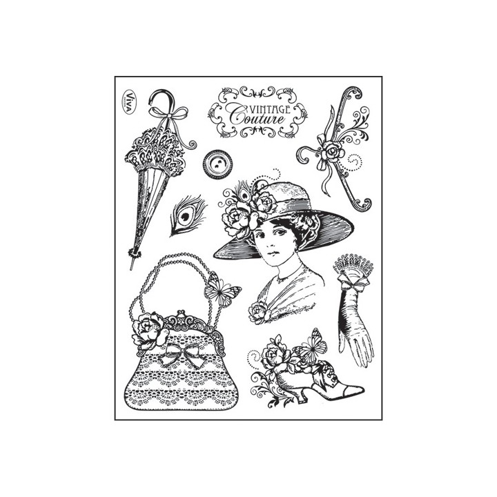(4003 081 00)Clear stamps set vintage hat