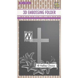 (EF3D019)Nellie's Choice Embossing folder Cross 2