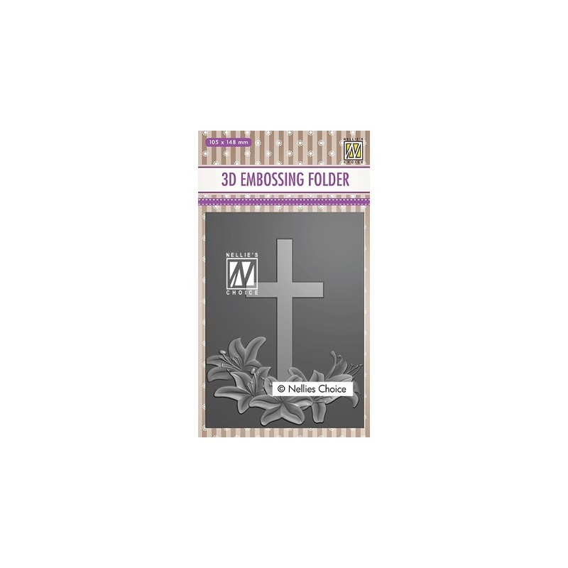 (EF3D019)Nellie's Choice Embossing folder Cross 2