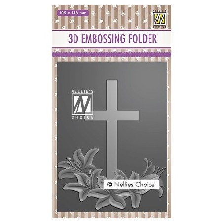 (EF3D019)Nellie's Choice Embossing folder Cross 2