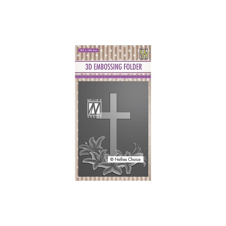 (EF3D019)Nellie's Choice Embossing folder Cross 2