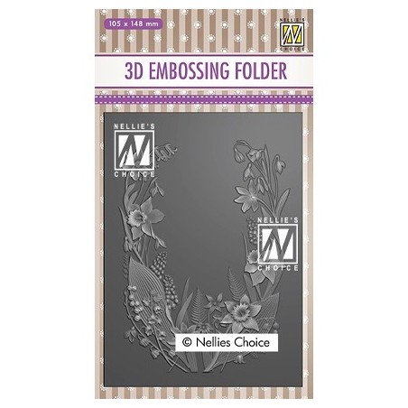 (EF3D020)Nellie's Choice Embossing folder Flower frame