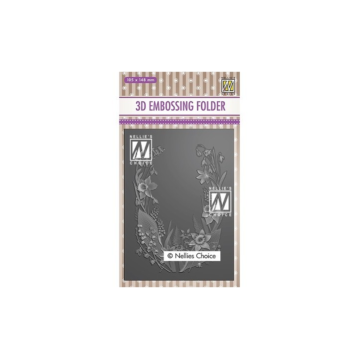 (EF3D020)Nellie's Choice Embossing folder Flower frame