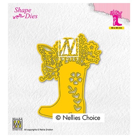 (SD198)Nellie's shape dies Boot with flowers