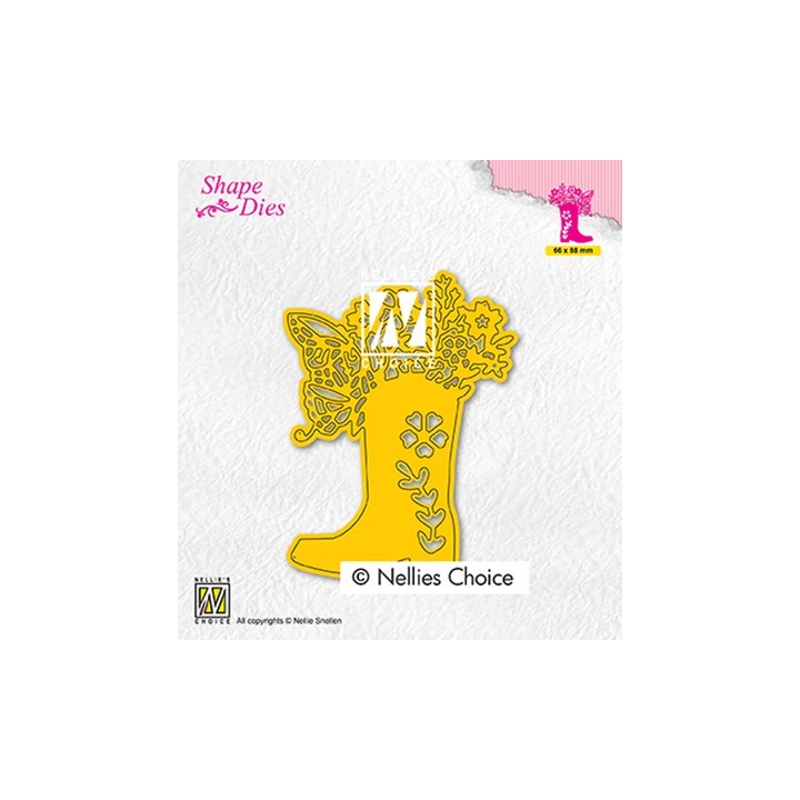 (SD198)Nellie's shape dies Boot with flowers