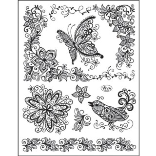 (4003 077 00)Clear stamps set decorative butterfly
