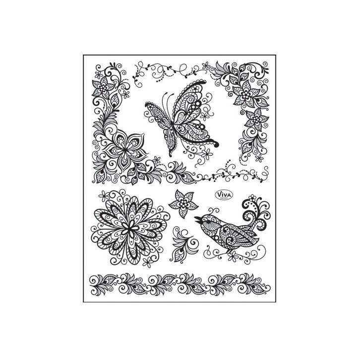 (4003 077 00)Clear stamps set decorative butterfly