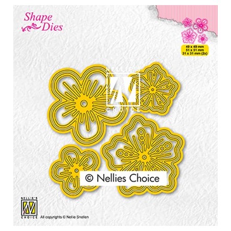 (SD200)Nellie's shape dies Set of flowers