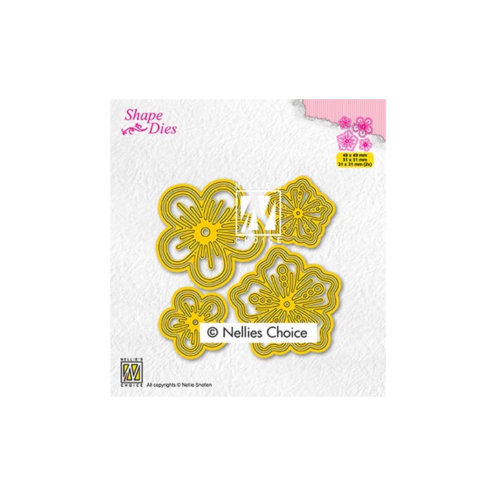 (SD200)Nellie's shape dies Set of flowers