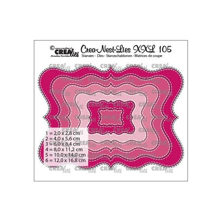 (CLNestXXL105)Crealies Crea-nest-dies XXL Double stitch no. 105