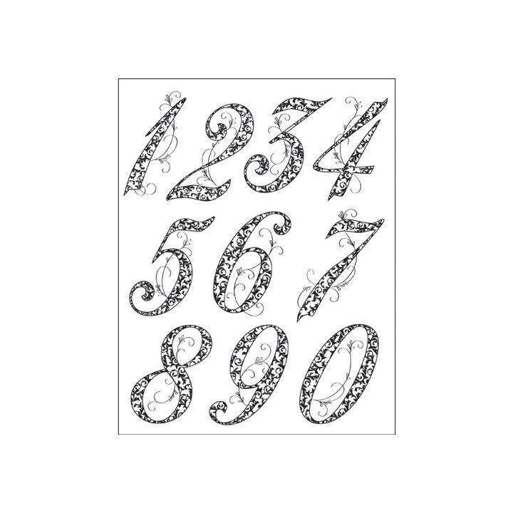 (4003 042 00)Clear stamps set large numbers