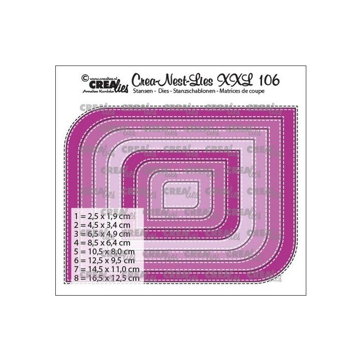(CLNestXXL106)Crealies Crea-nest-dies XXL Double stitch no. 106