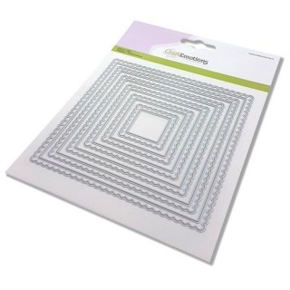 (115633/0952)CraftEmotions Big Nesting Die - scalop vierkanten Card 150x160 - scalop 6,5 - 15cm