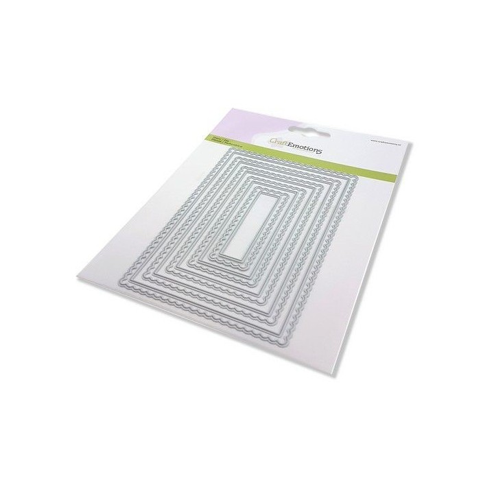 (115633/0953)CraftEmotions Big Nesting Die - scalop rechthoeken Card 150x160 - scalop 8 - 15cm